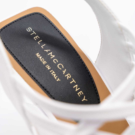 STELLA MCCARTNEY SPUR WOVEN SLINGBACKS-WHITE