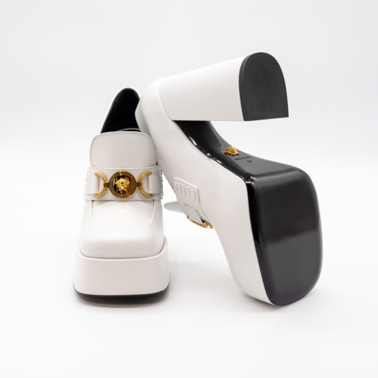 VERSACE LOAFERS DAMĂ - ALBI - PIELE NATURALĂ 