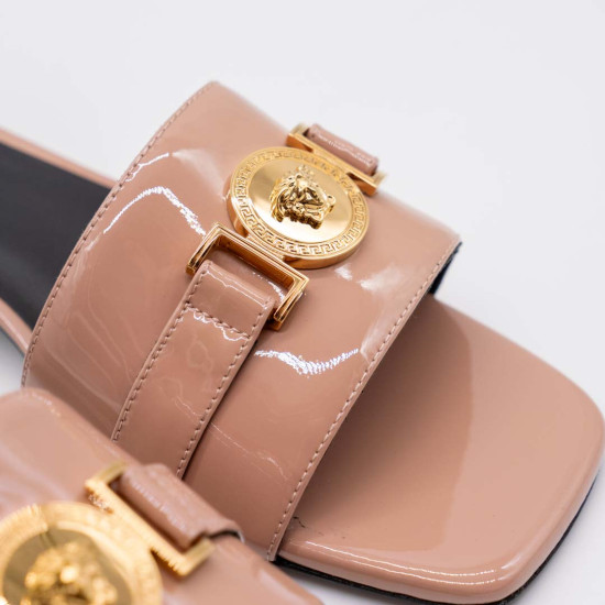 VERSACE SABOȚI DAMĂ - PIELE LĂCUITĂ NUDE