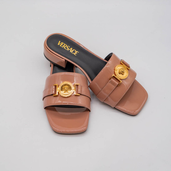 VERSACE SABOȚI DAMĂ - PIELE LĂCUITĂ NUDE